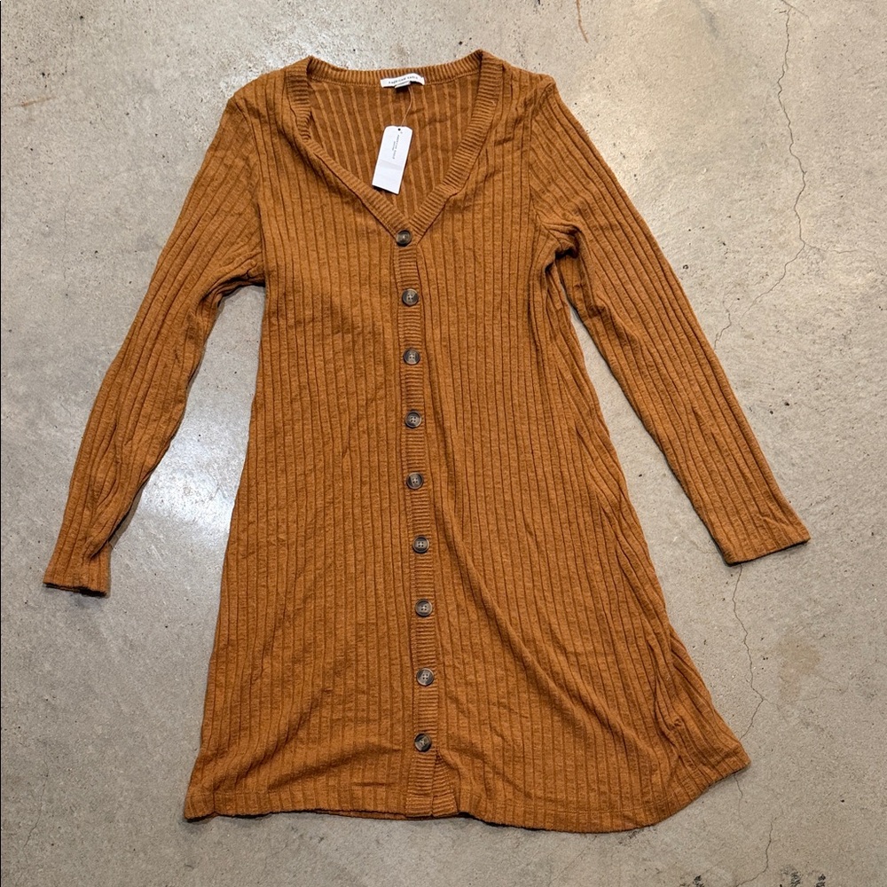 American Eagle Outfitters Mustard Long Sleeve Dress